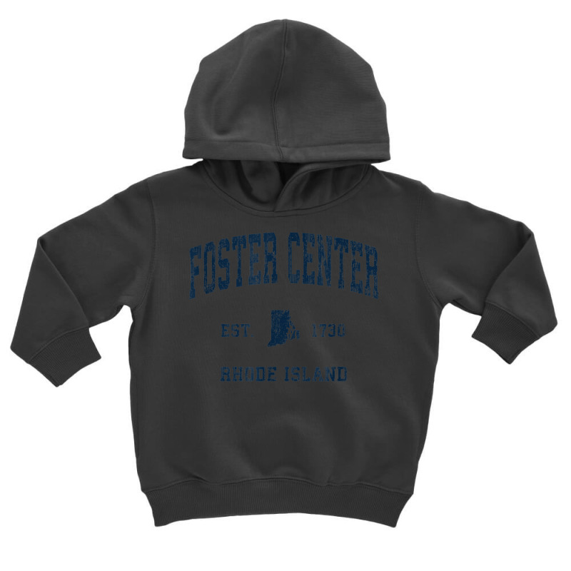 Foster Center Rhode Island Ri Vintage Athletic Navy Sports D Toddler Hoodie by Complete | Artistshot