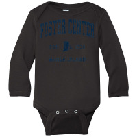 Foster Center Rhode Island Ri Vintage Athletic Navy Sports D Long Sleeve Baby Bodysuit | Artistshot