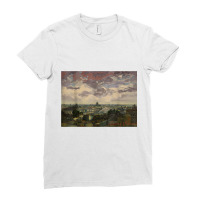 View Over Rooftops Of Paris T Shirt Ladies Fitted T-shirt | Artistshot