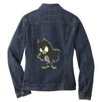 Eating Owl Cartoon Animals Causes Pandemics T-shirts Collection With C Ladies Denim Jacket | Artistshot