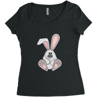 Eating Rabbit Cartoon Animals Causes Pandemics T-shirts Collection Wit Women's Triblend Scoop T-shirt | Artistshot