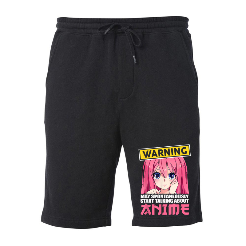 Warning May Spontaneously Start Talking About Anime Girls T Shirt Fleece Short | Artistshot