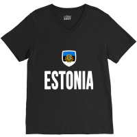 Estonia T Shirt Estonian Flag Eesti Souvenir Love Gift V-neck Tee | Artistshot