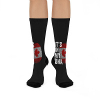 Canada It's In My Dna Cute Canadian Flag Fingerprint Flag Crew Socks | Artistshot