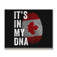 Canada It's In My Dna Cute Canadian Flag Fingerprint Flag Metal Print Horizontal | Artistshot