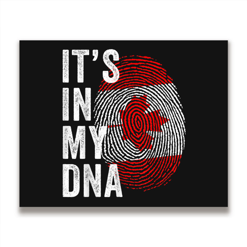 Canada It's In My Dna Cute Canadian Flag Fingerprint Flag Metal Print Horizontal by Color | Artistshot