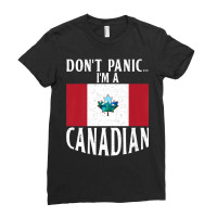 Canadian Flag Dont Panic Im A Canadian Canada Premium T Shirt Ladies Fitted T-shirt | Artistshot