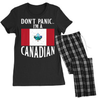 Canadian Flag Dont Panic Im A Canadian Canada Premium T Shirt Women's Pajamas Set | Artistshot