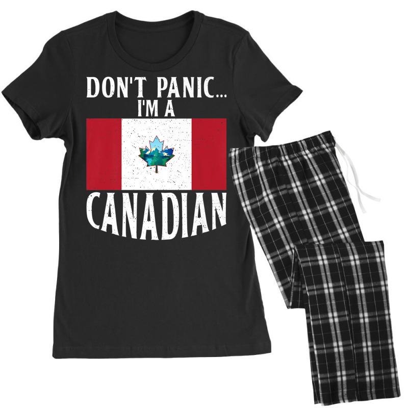 Canadian Flag Dont Panic Im A Canadian Canada Premium T Shirt Women's Pajamas Set by cm-arts | Artistshot