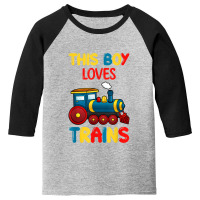 This Boy Loves Trains Locomotives And Wagon! Kid Boys Train Youth 3/4 Sleeve | Artistshot