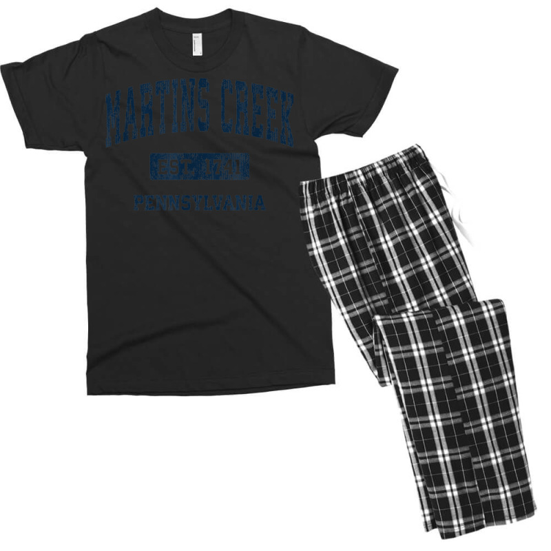 Martins Creek Pennsylvania Pa Vintage Athletic Sports Design Men's T-shirt Pajama Set | Artistshot