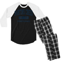 Martins Creek Pennsylvania Pa Vintage Athletic Sports Design Men's 3/4 Sleeve Pajama Set | Artistshot