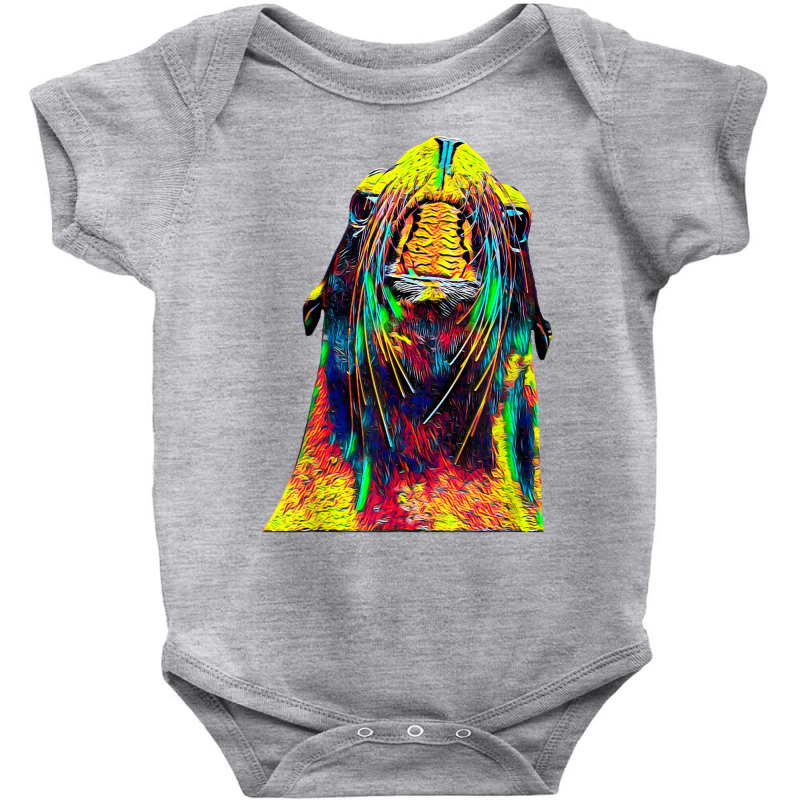 Cute Sea Lion Colorful Art T  Shirt Baby Bodysuit by cm-arts | Artistshot