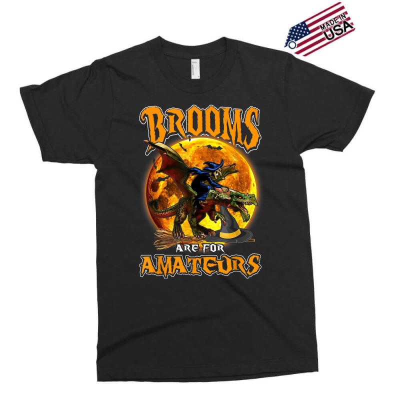 Brooms Are For Amateurs Witch Riding Dragon Halloween Exclusive T-shirt by Sombre | Artistshot