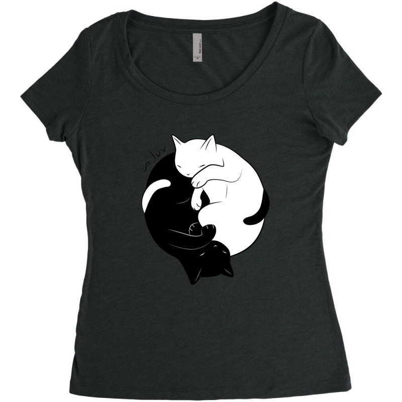 Eternal Cat Love 1 Women's Triblend Scoop T-shirt by KennethSteele | Artistshot