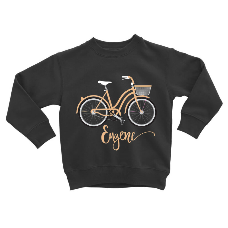 Eugene, Oregon Retro Ladies Bike Riding T Shirt Toddler Sweatshirt by cm-arts | Artistshot