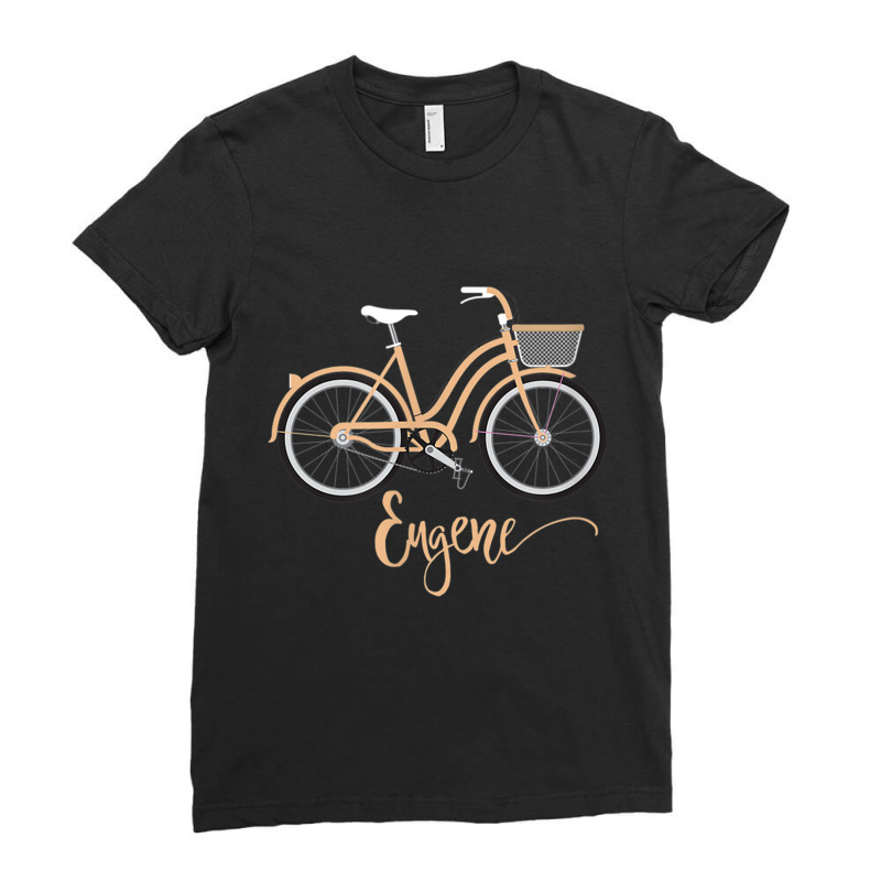 Eugene, Oregon Retro Ladies Bike Riding T Shirt Ladies Fitted T-Shirt by cm-arts | Artistshot