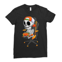 Halloween Skeleton Gamer Video Gaming Boys Men Kids Teens Ladies Fitted T-shirt | Artistshot