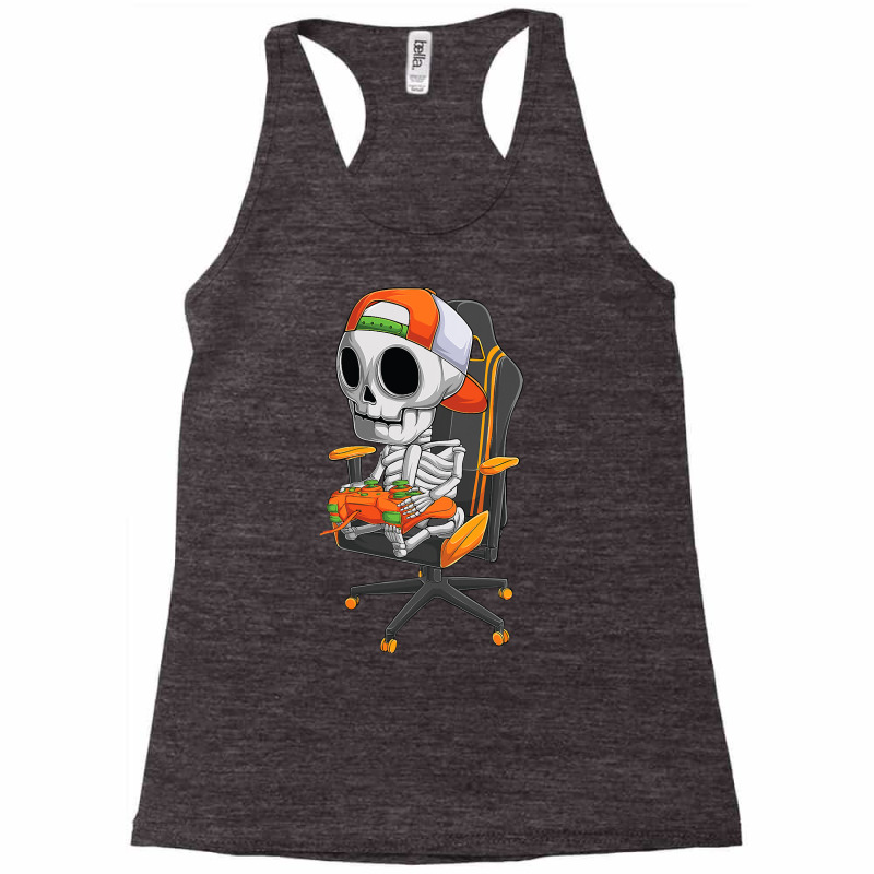 Halloween Skeleton Gamer Video Gaming Boys Men Kids Teens Racerback Tank by Haley1989 | Artistshot