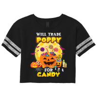 Will Trade Poppy For Candy Halloween Scary Pumpkin Face Moon Scorecard Crop Tee | Artistshot