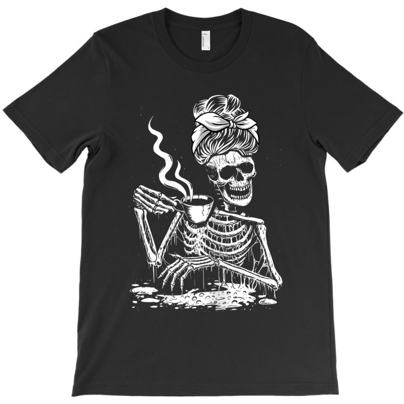 Womens Coffee Drinking Skeleton Lazy Diy Halloween Costume Women T-shirt | Artistshot