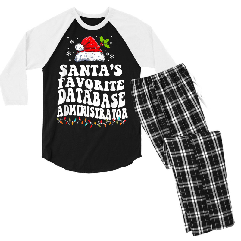 Funny Santa's Favorite Database Administrator Christmas Men's 3/4 Sleeve Pajama Set by Fashlaza | Artistshot