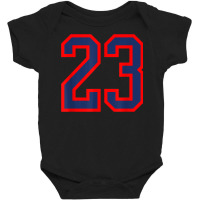 Jersey Number #23 Red Blue Sports Birthday Lucky Number 23 Baby Bodysuit | Artistshot