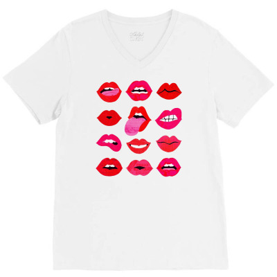 Lips Of Love V-neck Tee Designed By Mirazjason