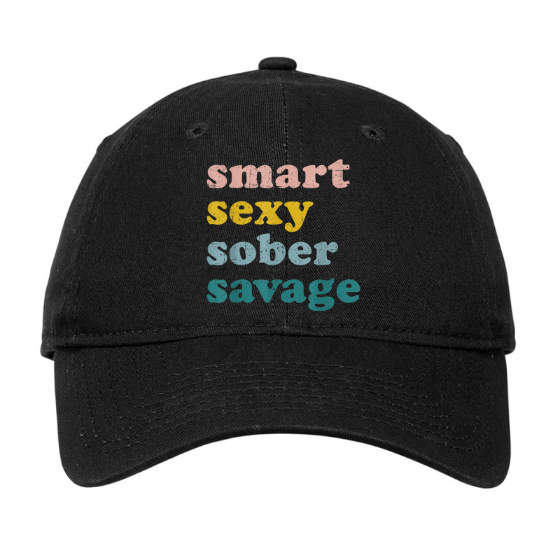 Retro Vintage Smart Sexy Sober Savage Recovery Adjustable Cap | Artistshot