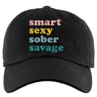 Retro Vintage Smart Sexy Sober Savage Recovery Kids Cap | Artistshot