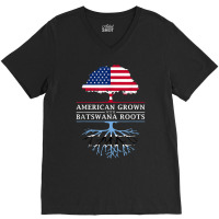 American Grown With Batswana Roots   Botswana T Shirt V-neck Tee | Artistshot