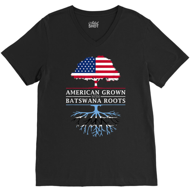 American Grown With Batswana Roots   Botswana T Shirt V-Neck Tee by cm-arts | Artistshot