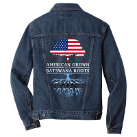 American Grown With Batswana Roots   Botswana T Shirt Men Denim Jacket | Artistshot