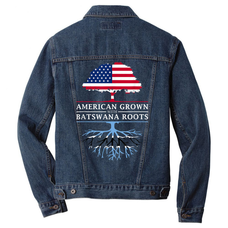 American Grown With Batswana Roots   Botswana T Shirt Men Denim Jacket by cm-arts | Artistshot