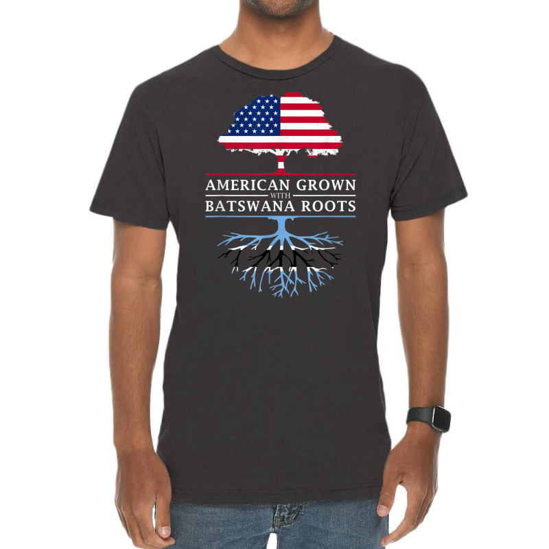 American Grown With Batswana Roots   Botswana T Shirt Vintage T-Shirt by cm-arts | Artistshot