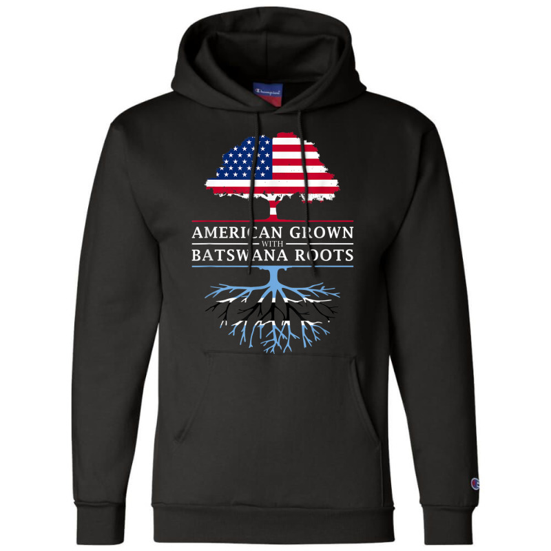 American Grown With Batswana Roots   Botswana T Shirt Champion Hoodie by cm-arts | Artistshot