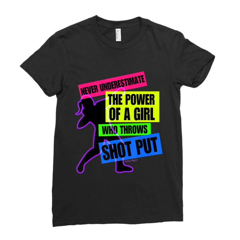 Track And Field Girl Power Shot Put Thrower Ladies Fitted T-Shirt by Kuwannin528 | Artistshot