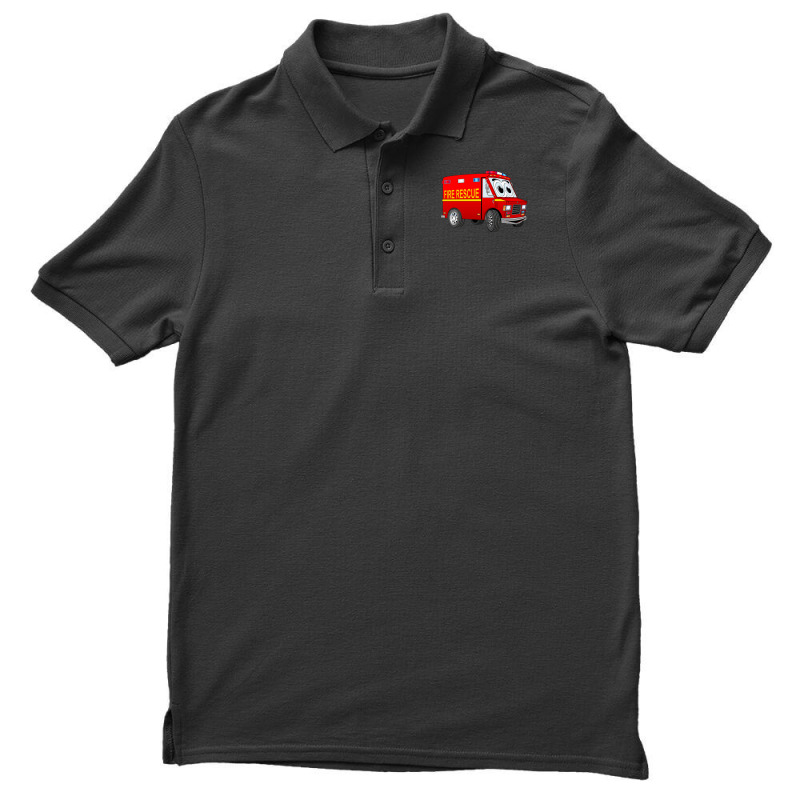 Fire Rescue Mini Van Cartoon Men's Polo Shirt by KennethSteele | Artistshot