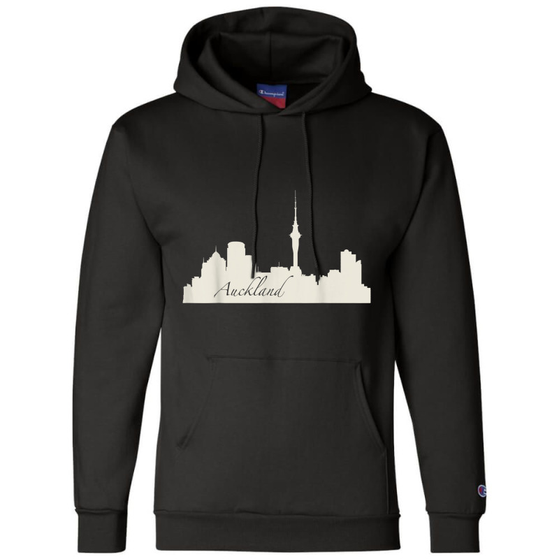 Auckland, New Zealand City Skyline Souvenir Style T Shirt Champion Hoodie by cm-arts | Artistshot