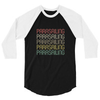 Retro Style Parasailing Design 3/4 Sleeve Shirt | Artistshot