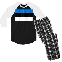 Estonia Flag Eesti Lipp Cool Estonian Flags Men Women Zip Hoodie Men's 3/4 Sleeve Pajama Set | Artistshot