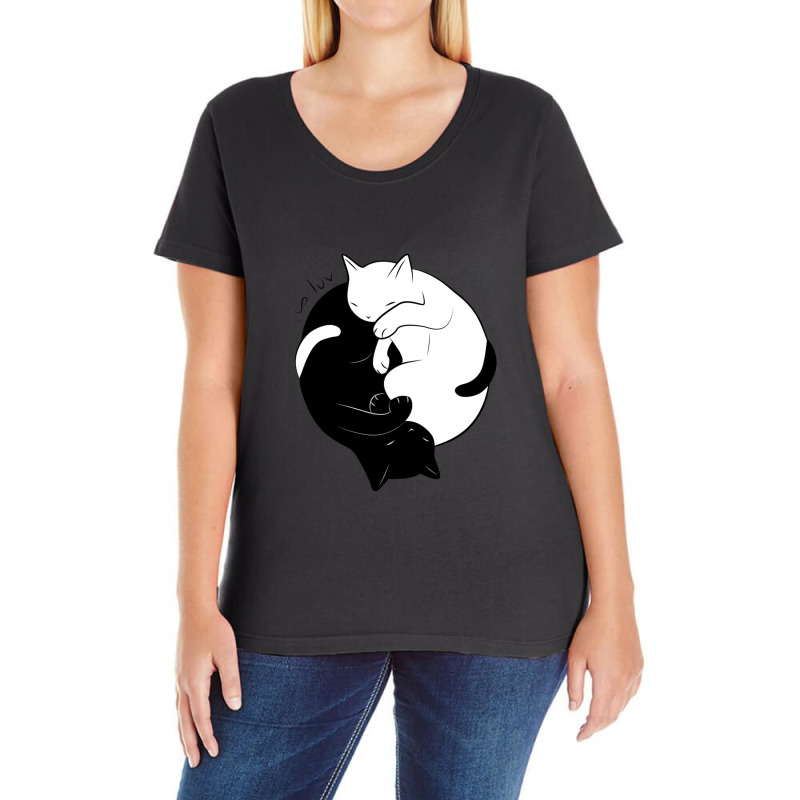 Eternal Cat Love Ladies Curvy T-Shirt by PaulDupuy | Artistshot