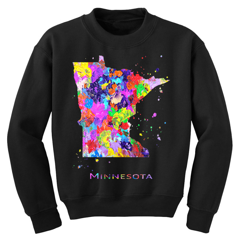 Minnesota Map Youth Sweatshirt | Artistshot