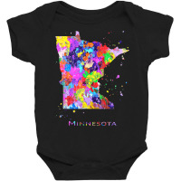 Minnesota Map Baby Bodysuit | Artistshot