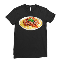 Spaghetti Bolognese Meatball Costume Last Minute Halloween Ladies Fitted T-shirt | Artistshot