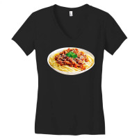 Spaghetti Bolognese Meatball Costume Last Minute Halloween Women's V-neck T-shirt | Artistshot