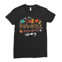 One Thankful Principal Leopard Fall Thanksgiving Gifts Ladies Fitted T-shirt | Artistshot