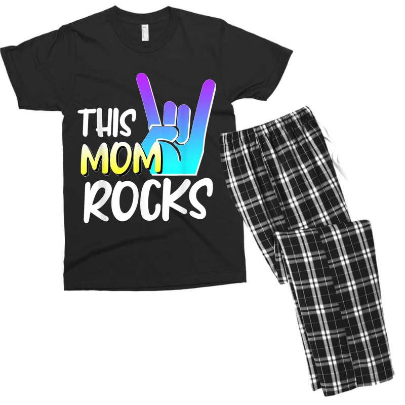 This Mom Rocks Mom Mother Day Rock Music Show Of Hands Men's T-shirt Pajama Set by MICHAELFRANCISSMITH | Artistshot