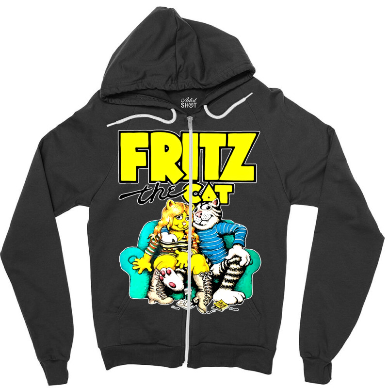 Fritz-the-cat-retro-adult-cartoon-fan- Zipper Hoodie by KennethSteele | Artistshot