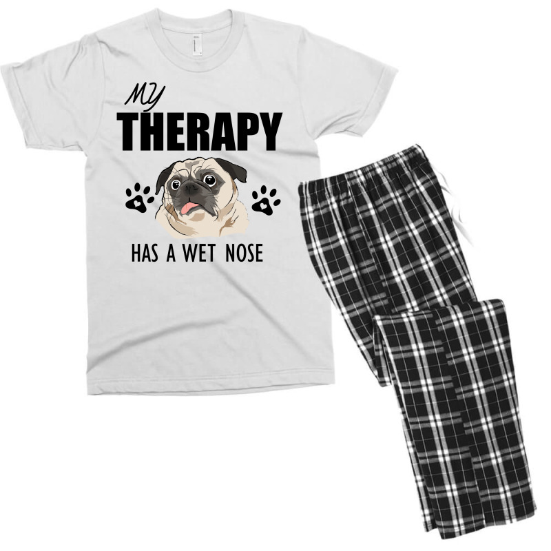 My Therapy Has A Wet Nose Men's T-shirt Pajama Set by cogentprint | Artistshot